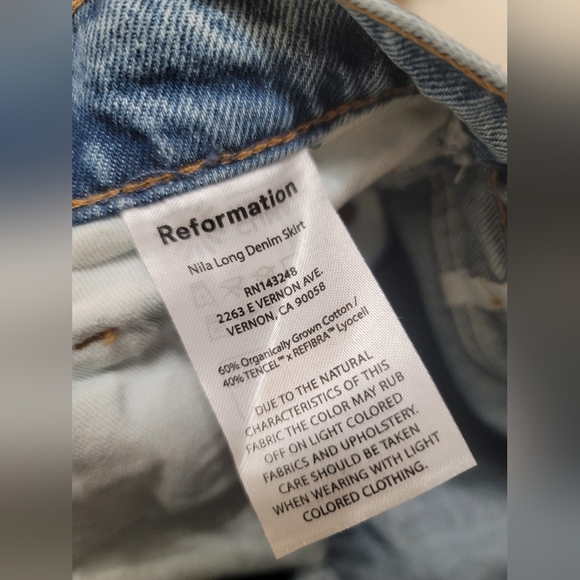Reformation Nila Long Denim Skirt Denim- Size 28 - Picture 9 of 9